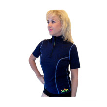 Women Rashguards with Zip in Navy